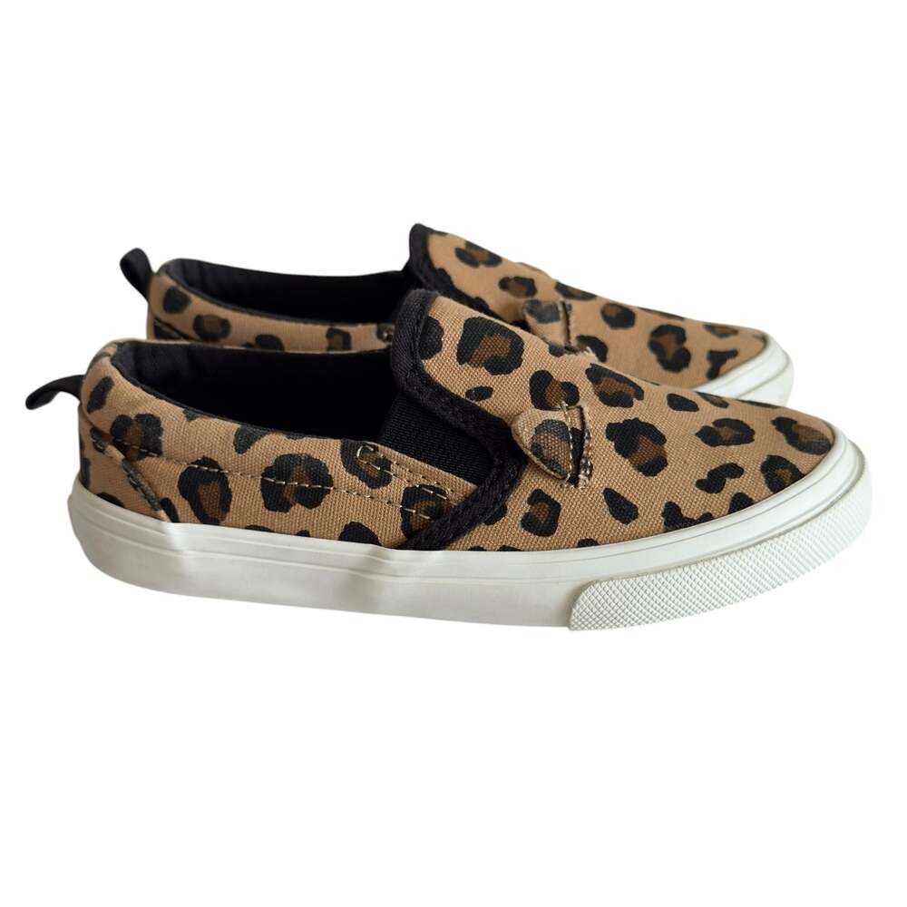 Old Navy Leopard Animal Print Canvas Slip On Shoes Toddler Size 8